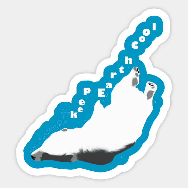 Keep Earth Cool Polar Bear Sticker by AshStore